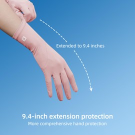 Driving Gloves Women Sun UV Protection，Breathable Non Slip Full Finger Cycling Gloves for Outdoor Fishing Hiking Golfing Riding (Black, Pink)