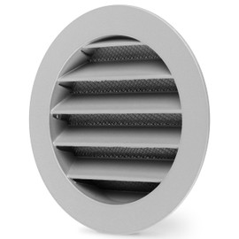 calimaero® WSGG 4" Inch Gray Round Metal Air Vent Grill Cover Flat Louver with Fly Screen Fits Only with Metal Ducts