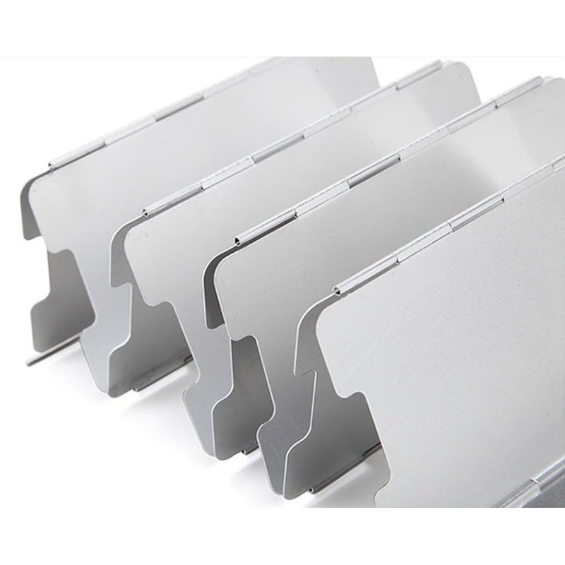 SPPHONEIX 10-Plate Foldable Aluminum Wind Shield for Camping Cookers and