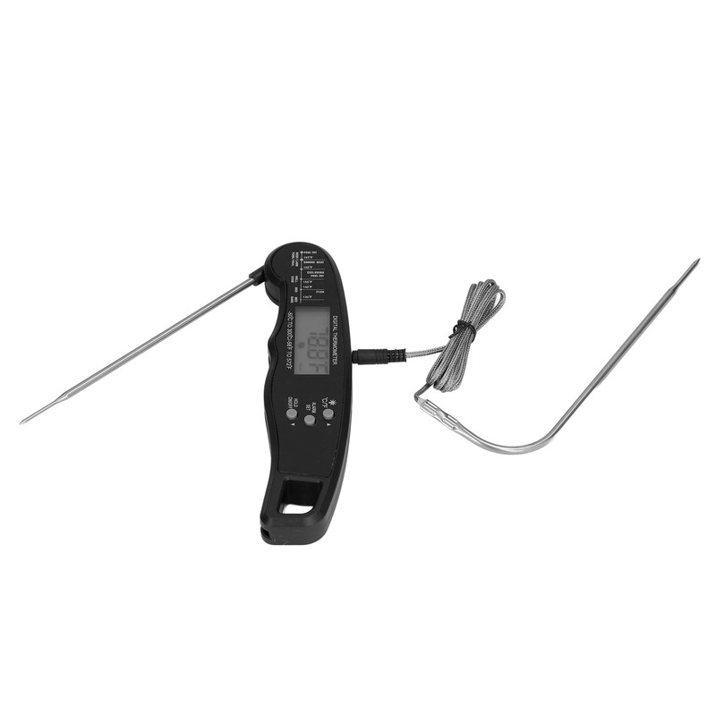 Barbecue Thermometer Double Probe Head LCD Display Easy to Store
