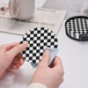 Black and White Checkered Coasters for Drinks Round Leather Coaster