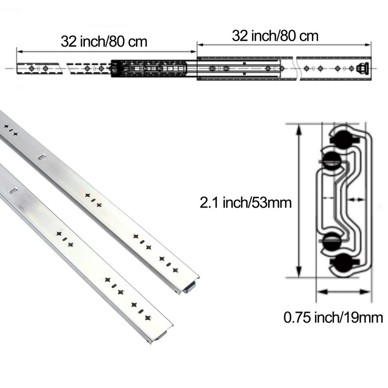 KCOLVSION 1 Pair 32 Inch 260 Lb Capacity Heavy Duty