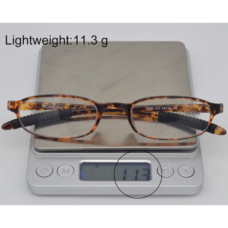Mcoorn Lightweight Reading Glasses,Flexible(Memory Plastic) Readers,Unbreakable reading for Men and