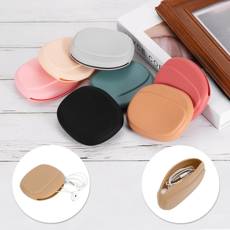 HARFINGTON Earbuds Cases, Wired Earphone Case Holder Organizer, Silicone Ear