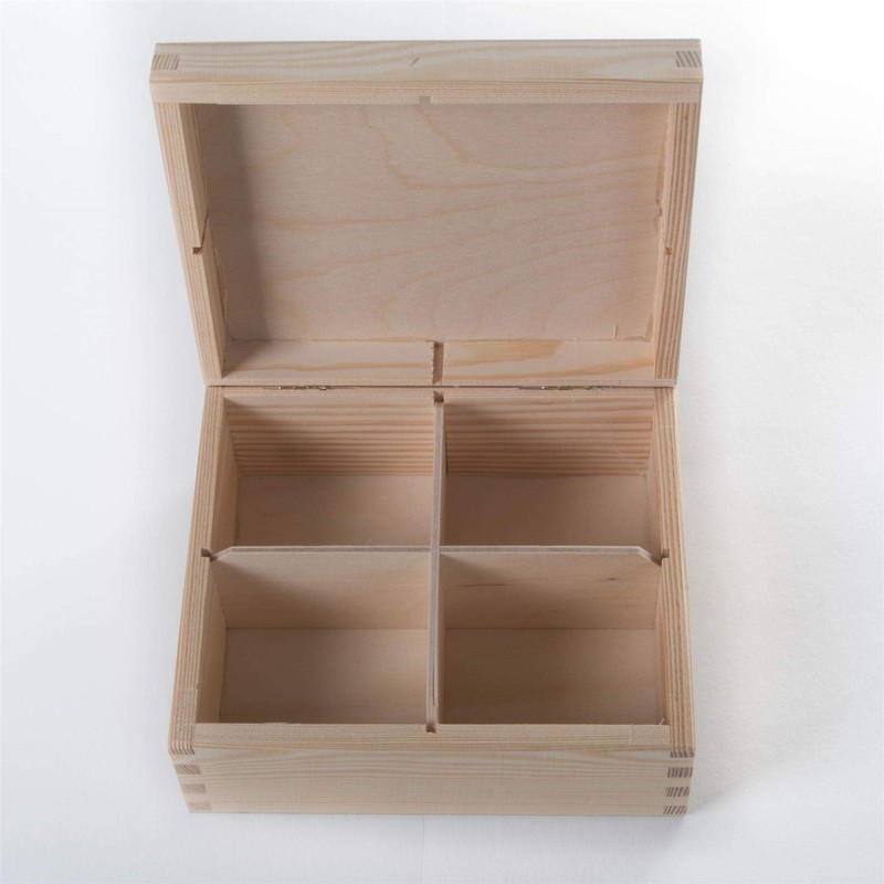 Wooden Decorative Box with 4 Compartments | 18 x 15.5