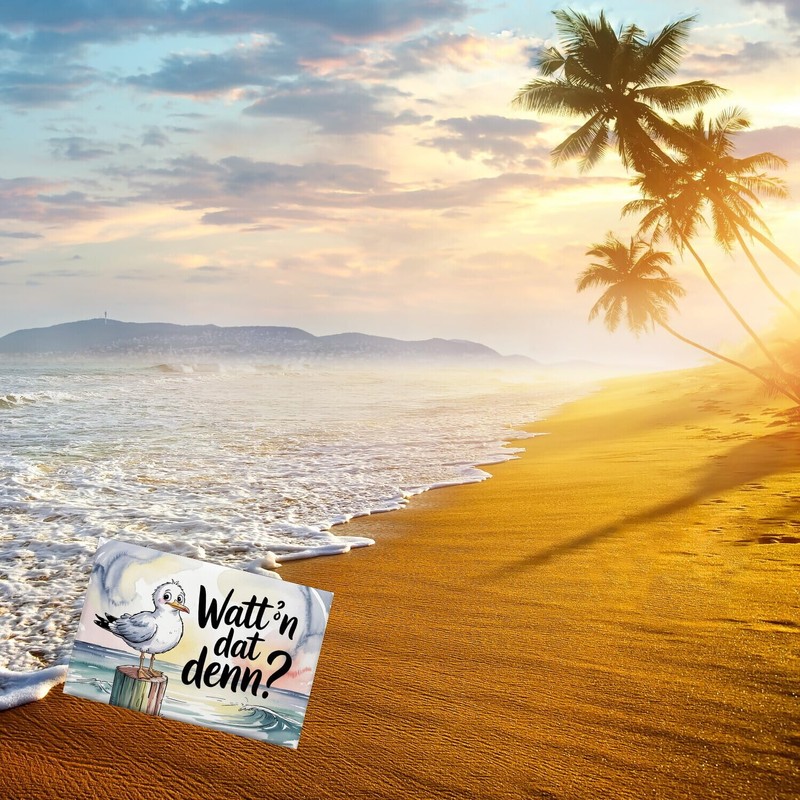 Seagull Watercolour Souvenir Magnet Watt'n Dat Denn? Funny Souvenir Magnet