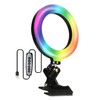 6inches RGB LEDs Selfie Ring Light with Clamp USB Operated