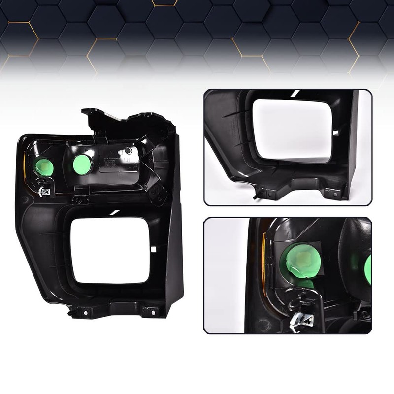 PIT66 Headlight Trim Bezel with Parking Turn Signal Light,Compatible with