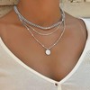 Cimenexe Bohemian Layered Coin Choker Necklace Circle Disc Pendant Necklace