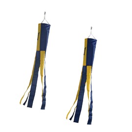 2 Pack Barbados Barbadian WindSock Flag,Stripes Wind Socks For Yard And Garden Flag,Front Porch Hanging Waterproof Suitable For Every Season,40Inch.