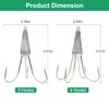 2pcs Snagging Hooks Snagging Weighted Treble Hooks Large Fishing Hooks