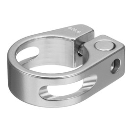 sourcing map Bike Seat Post Clamp 28.6mm Bike Clip Aluminum Alloy Bicycle Locking Seat Post Ring with M4 Hex Screw for 25.4mm Bicycle Mountain Bike Road Bike Post Tube, Silver