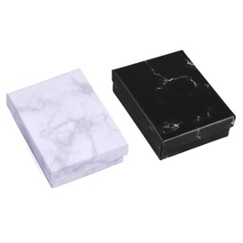 TRIXES Marble Gift Box x16 Black & White Jewellery Box - Square Gift Box Set Cardboard Gift Display Box - Gifting for Weddings, Christenings, Parties, Christmas and Much More