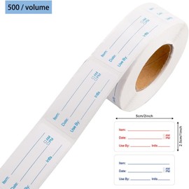 1000 Pieces Removable Food Labels, 1 x 2 Inch Date Stickers for Freezer, Refrigerator Food Containers - Easy to Write On(1000PCS)
