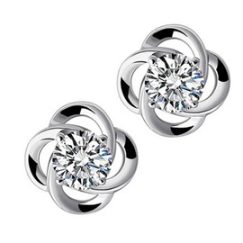 Boowhol Fashion shiny happy four-leaf clover earrings earrings jewelry 925 silver