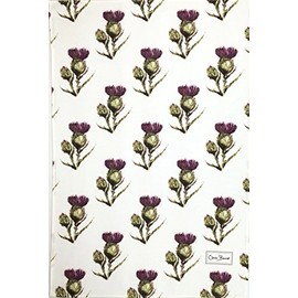 Flower of Scotland Pattern Tea Towel in a Scottish Thistle Design