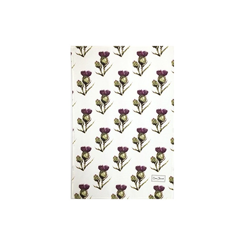 Flower of Scotland Pattern Tea Towel in a Scottish Thistle