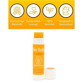 Nordbiechen Bee Balm Lip Balm with Sea Buckthorn Oil 5 g - Lip Balm Against Dry Lips - Lip Care with Best Beekeeping Quality - Natural Lip Balm