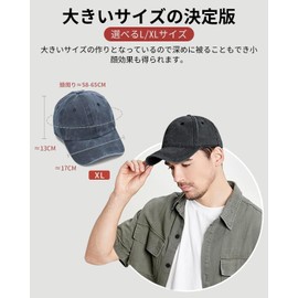 Fish & Fairy UPF 50+ Measured, 100% Cotton, Plain Baseball Cap, Men's Hat, Deep Pocket, Double Layer Structure, Anti-Deformation, UV Protection, Sunshade, Unisex, Popular Model, blue