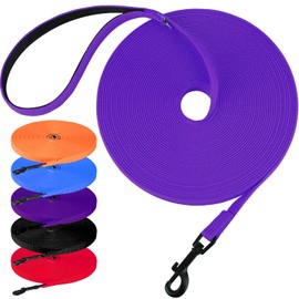 lynxking Dog Training Leash Long Obedience Recall Agility Leash 15ft 30ft 50ft Tracking Lead Perfect for Training Play Camping and Backyard Webbing Purple
