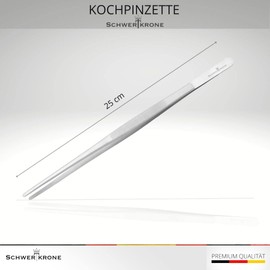 Schwertkrone Küchenpinzette Kochpinzette und Grillpinzette 25 cm Edelstahl rostfrei