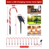 Upgraded 24 Pack Candy Cane Solar Lights Outdoor Waterproof, Rechargeable