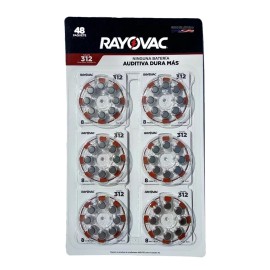 Rayovac Pilas Auditivas Tamaño 312 Audífonos 48 Piezas Rayovac