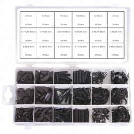 460 Spring Wedge Assortment Hollow Cotter Pin Assortment E-Clips Assortment Seeger Ring Snap Ring Assortment for Workshop or Garage (in Storage Box/Assortment Box)