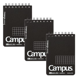 Kokuyo (KOKUYO) Campus Twin Ring Notebook, Grid Ruled, Cut-off, A7, Set of 3, ME-M364S5-DX3SET