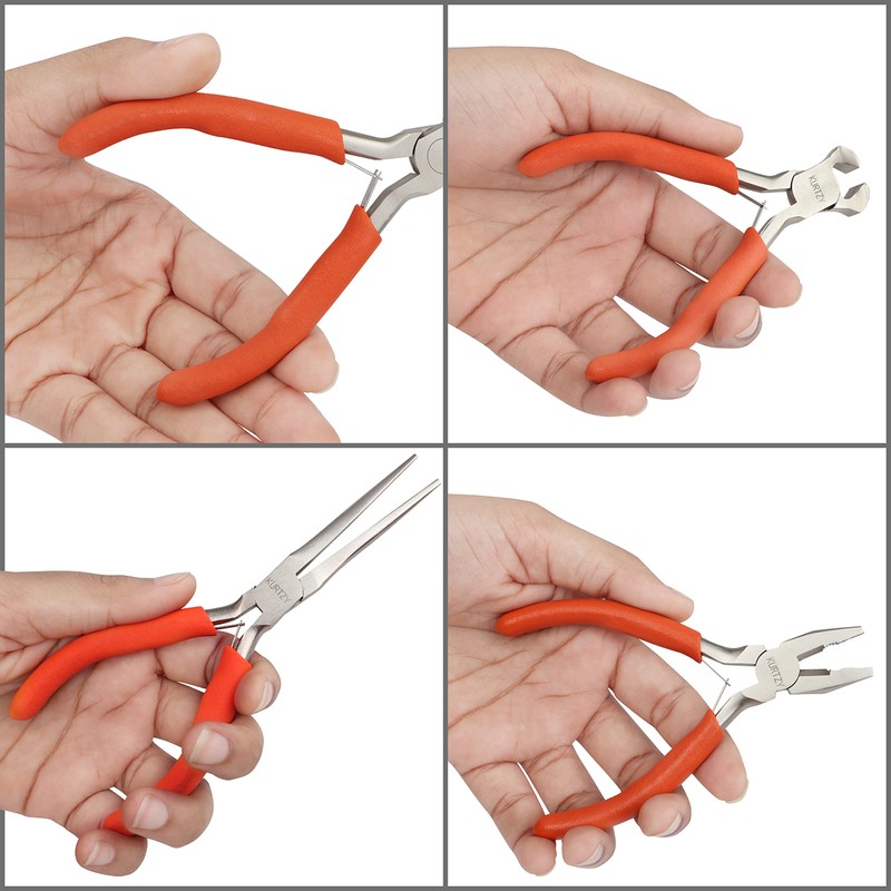 Kurtzy 3 Pack Mini Jewellery Plier Tool Kit Set with