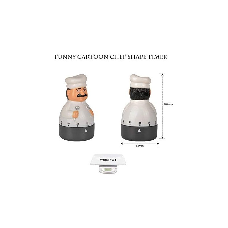 Jayron Cooking Timer - 60 Minute Countdown Timer, Mechanical, Alarm