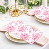 JarThenaAMCS 120Pcs Spring White Pink Floral Guest Napkin Flower Butterfly