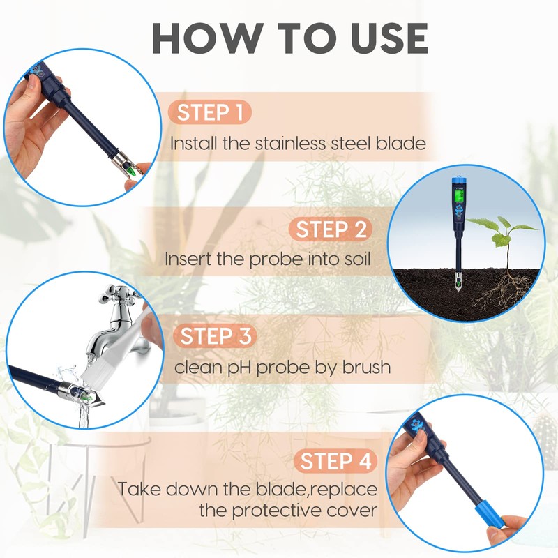 Digital pH Tester for Soil, Soil pH Test Kit for
