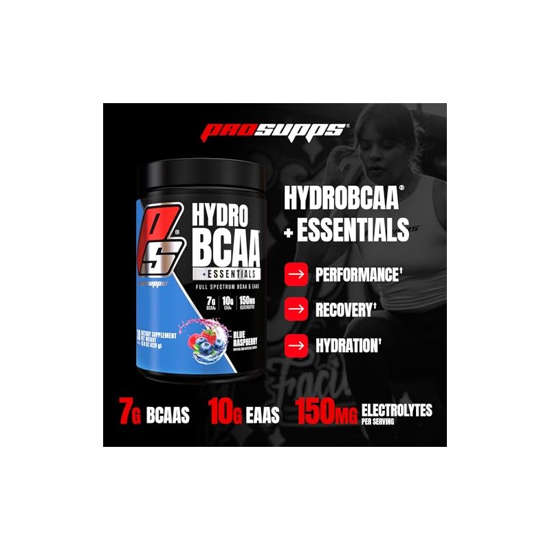 HydroBCAA Essentials Aminoácidos ProSupps Mora Azul 414 Gramos
