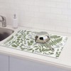 Sage Green Dish Drying Mat for Kitchen Counter, Vintage Herbs