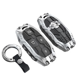 OVIOBOER Key Fob Cover Case Protector Accessories for Hyundai Ioniq 6 Grandeur GN7 KONA 7 Buttons Key Shell (Type-B-Silver)