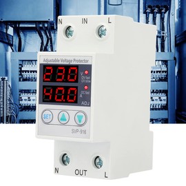 Smart Single Phase Adjustable Surge Undervoltage Current Protector, Surge Protector Current Stabilizer Voltmeter 230VAC 50/60Hz Device
