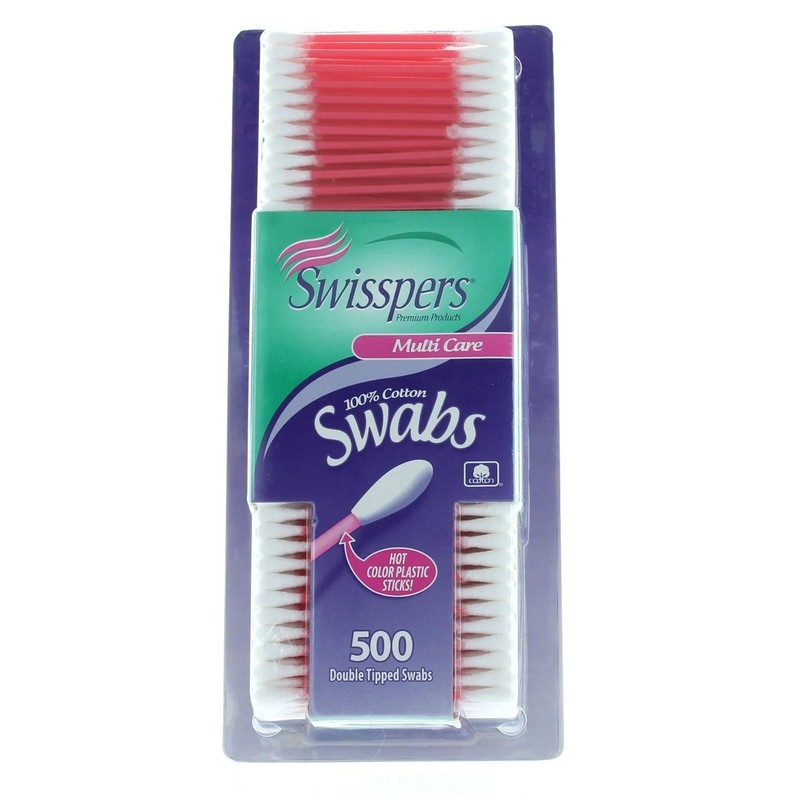 Swisspers Hot Color Cotton Swabs, 100% Cotton, Color Plastic Sticks,