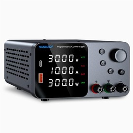 DC Power Supply, 30V 10A Bench Power Supply with Encoder Adjustment, 5V/3.6A USB&Type-C Quick-Charge, Variable Power Supplies with Output Enable/Disable Button, Short Circuit Alarm (0-30V 0-10A)