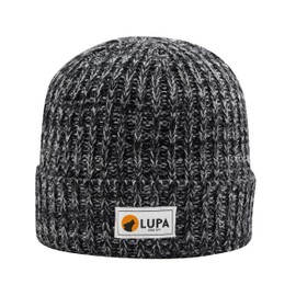LUPA Unisex Extreme Cold Fleece-Band Beanie - Winter Hats for Men - Women Beanies for Winter - Fleece-Lined Hat (Black/Grey)