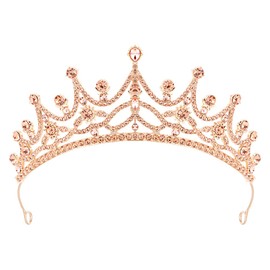 Queen Crowns for Women Tiaras Wedding Princess Crown Quinceanera Tiara Crystal Bridal Headband Rhinestone Hair Accessories for Birthday Prom Pageant Party Champagne Gold