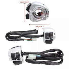 Dreamizer Chrome Motorcycle 1" Handlebar Control Switches+ Wiring Harness For Harley 96-12