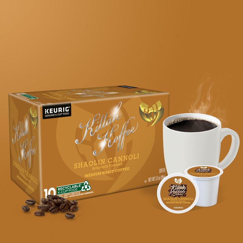 Killah Koffee Shaolin Cannoli, Keurig Single-Serve K-Cup Pods, Flavored Coffee,