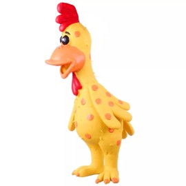 Funny Rubber Chicken or Pig Dog Toys Latex Colorful Squeaker Colors Vary Choose Size and Character (11.5 inch Chicken)