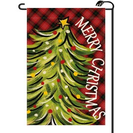 Christmas Tree Merry Christmas Garden Flag 12x18 Inch Vertical Double Sided Winter Seasonal Small Flags Farmhouse Outside Decoration For Yard SD05