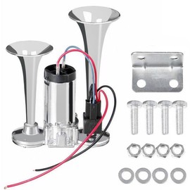 600DB Super Loud Electric Vehicle Air Horn Kit - With Compressor, 12V Waterproof Air Horn Replacement Kit, Car EZGO、 Yamaha UTVS, ATV, Truck, Ship, General Motors Horn Parts