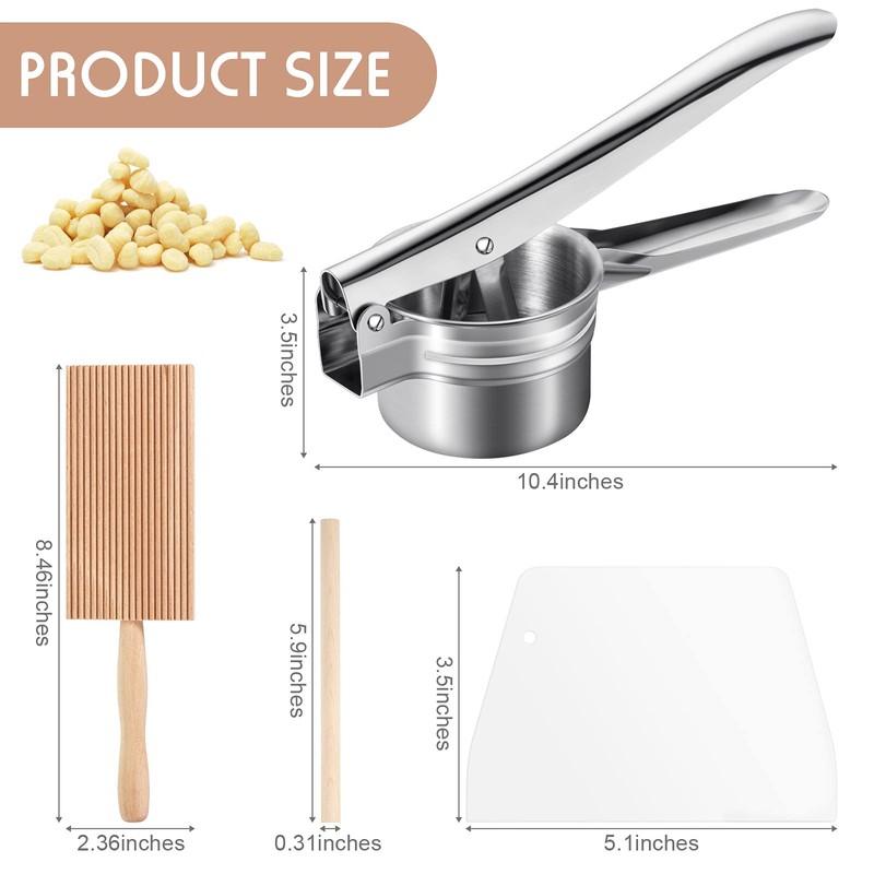 4 Pieces Gnocchi Board Set, Includes Plastic Trapezoidal Baking Scraper,