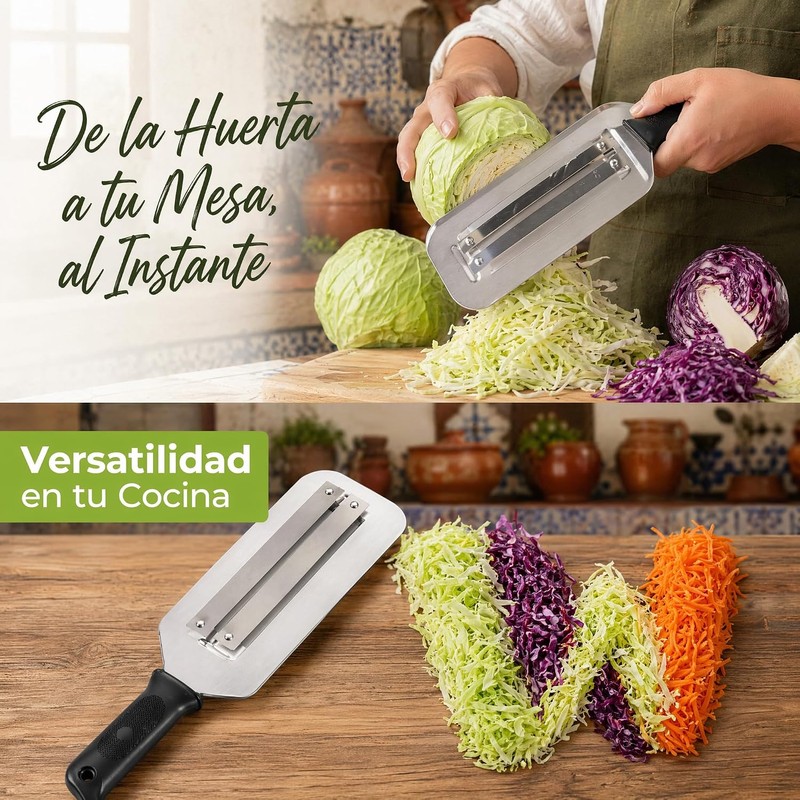 Cortador de repollo,con mango de agarre cómodo Cuchilla de acero