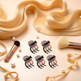 5Pcs Bronze Mini Metal Hair Claw Clips for Women,Mini Metal Hair Claw Clips,Bronze Clamp Side Bangs Clip Hair Styling Tool Hairpins Hair Accessories for Women Hair Claws