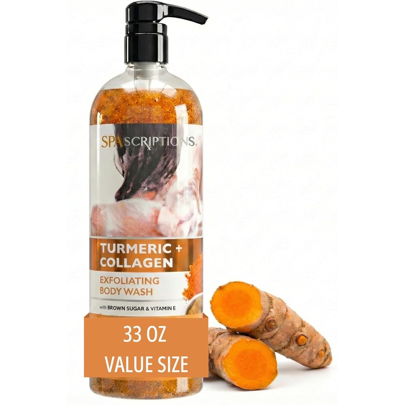 Lingtoolator s Turmeric Collagen Exfoliating Body Wash, 33 oz, Brightening